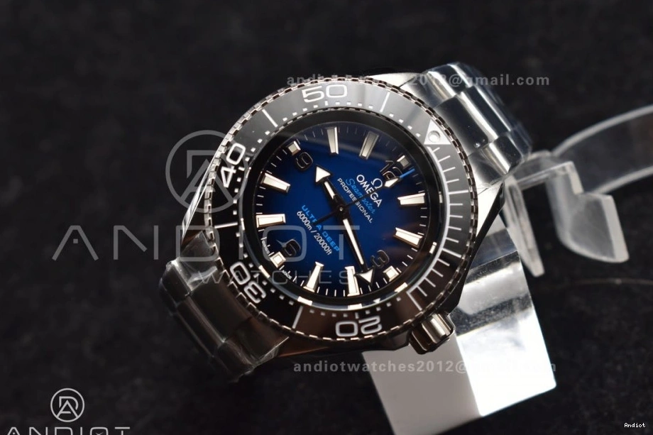 Ultra Dial 6000M Bezel SS A2824 1:1 Deep Bracelet Best Edition SS Ceramic Seamaster TF on Black Blue 1231